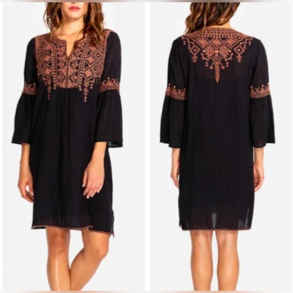 Johnny Was Megan Flare Sleeve Cotton Dress